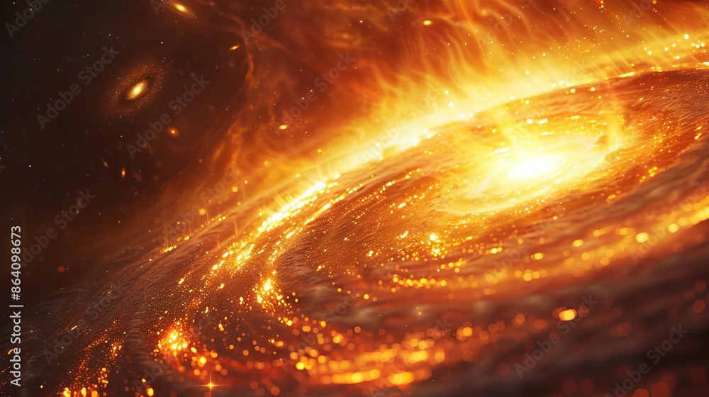Galactic core with swirling stars, deep space, vibrant hues, digital art Galactic core with swirling stars, deep space, vibrant hues, digital art