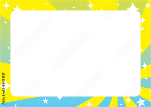 放射状の光と輝きの明るくポップな背景画像