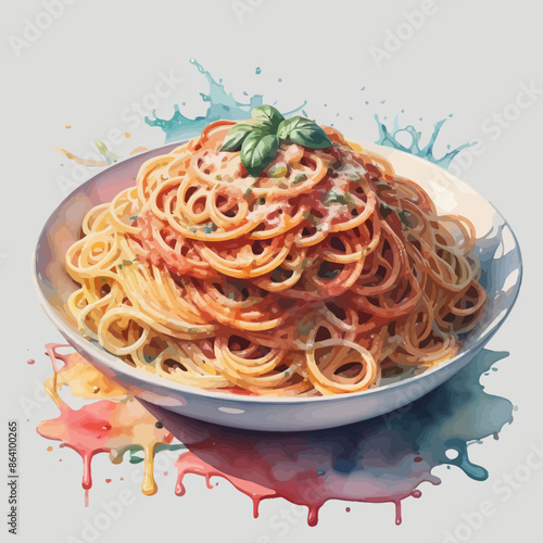 Italia Spaghetti  Ilustration Design Very Delicious