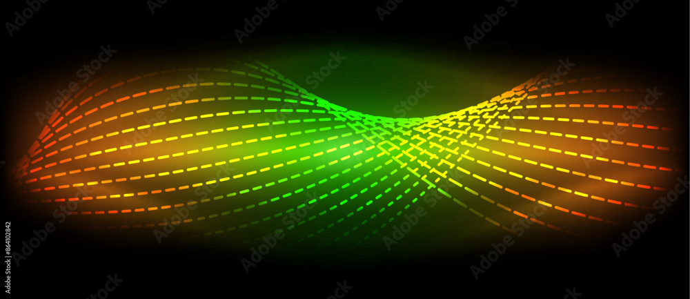 Neon wave lines with blend effect. Vector Illustration For Wallpaper, Banner, Background, Card, Book Illustration, landing page Neon wave lines with blend effect. Vector Illustration For Wallpaper, Banner, Background, Card, Book Illustration, landing page