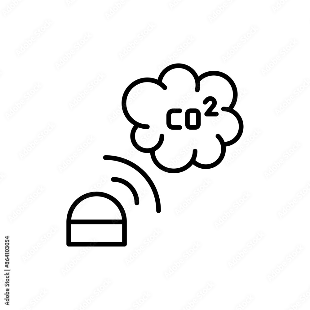 CO2 Sensor outline icons, minimalist vector illustration ,simple transparent graphic element .Isolated on white background