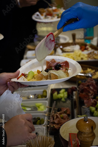 Buffet meals in luxury hotels often include a variety of food options from all over the world.   
