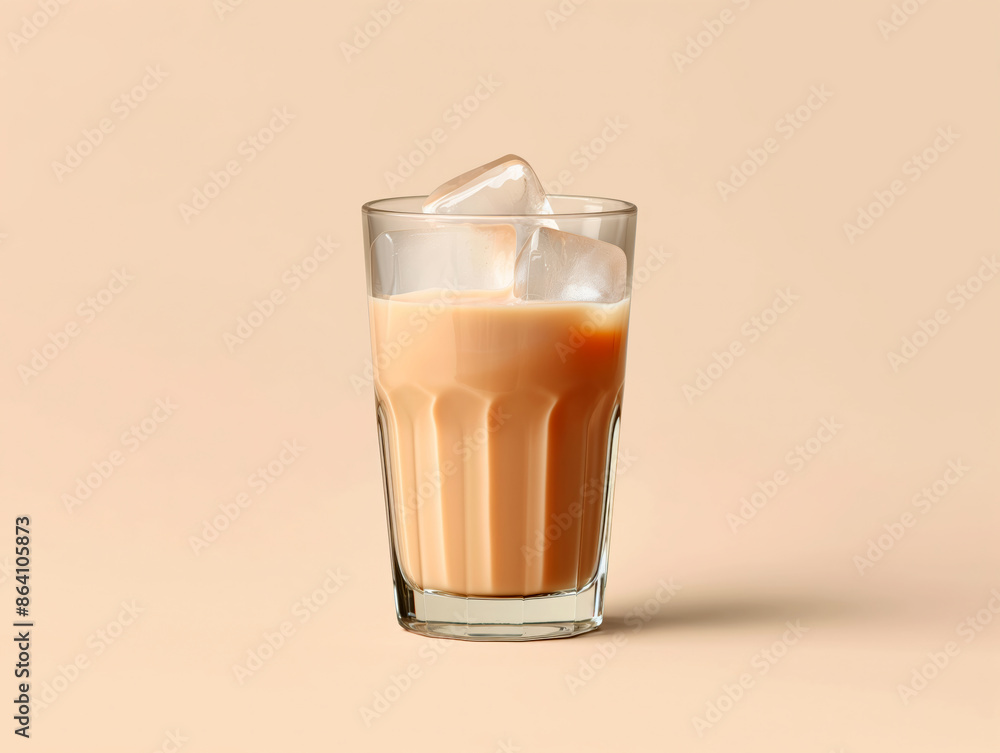 Refreshing Iced Coffee with Milk in a Glass Refreshing Iced Coffee with Milk in a Glass