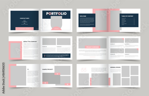 Portfolio Template, Landscape Portfolio Layout, A4 Graphic Designer Portfolio, Print Ready