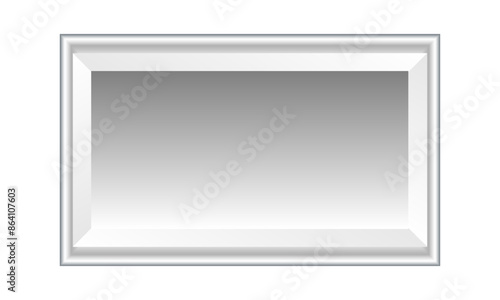 Photo frame template in silver gradient.