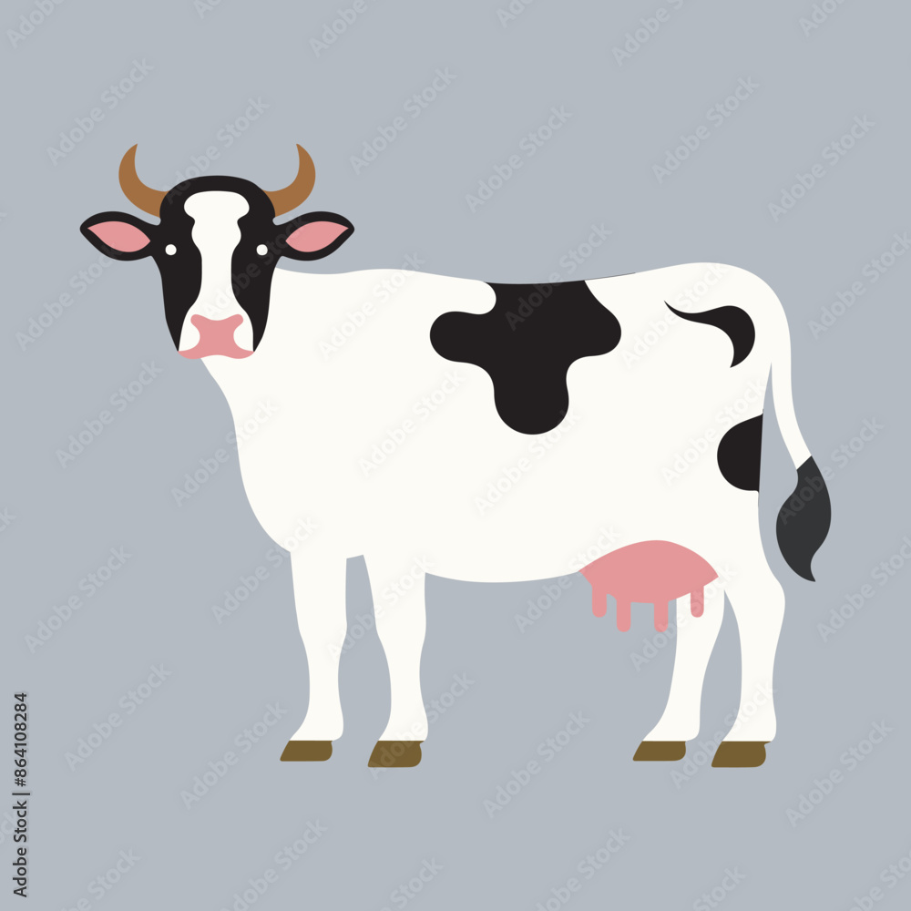 Cute cartoon cow vector, dairy products, farming. Cute cartoon cow vector, dairy products, farming.