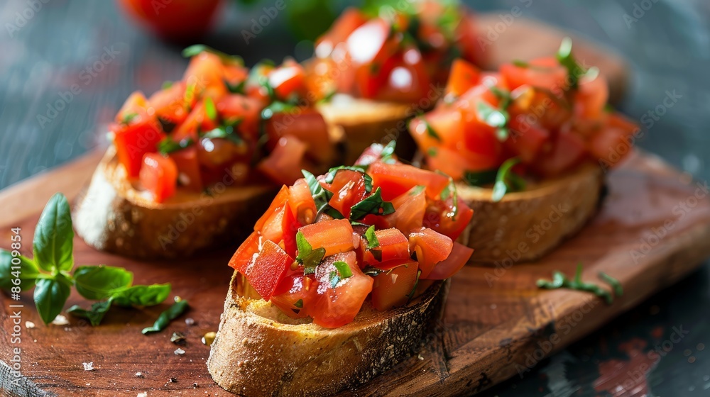 Easy-to-make bruschetta with tomatoes is a great snack or appetizer. It's also a good source of nutrients. You can serve it at a party or buffet Easy-to-make bruschetta with tomatoes is a great snack or appetizer. It's also a good source of nutrients. You can serve it at a party or buffet