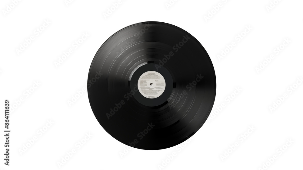 Obraz premium Vinyl record disk cutout. Isolated vinyl on transparent background