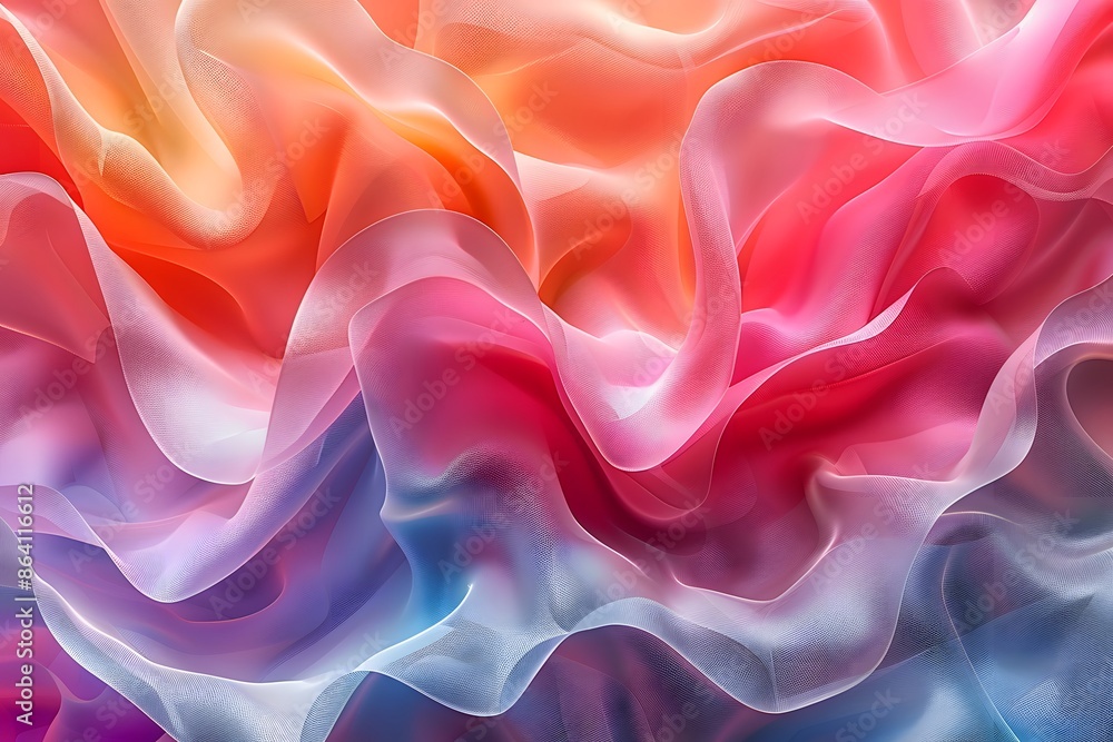 Fototapeta premium Vibrant Abstract Waves of Colorful Fabric