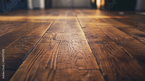 Wallpaper Mural Sunlit Modern Room with Detailed Wooden Flooring Torontodigital.ca