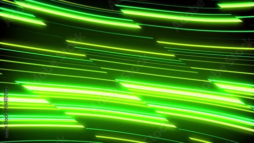 Abstract green shifting neon lines animation photo