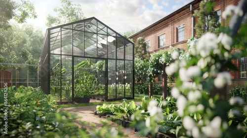 The greenhouse in garden