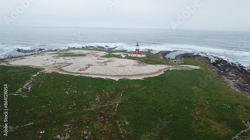 Bird Island in Algoa Bay, South Africa and thousands of Cape Gannet seabirds during nesting season.