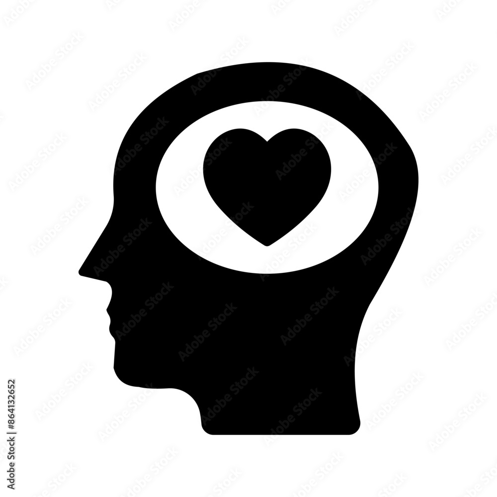 Head heart icon. sign for mobile concept and web design color editable Head heart icon. sign for mobile concept and web design color editable