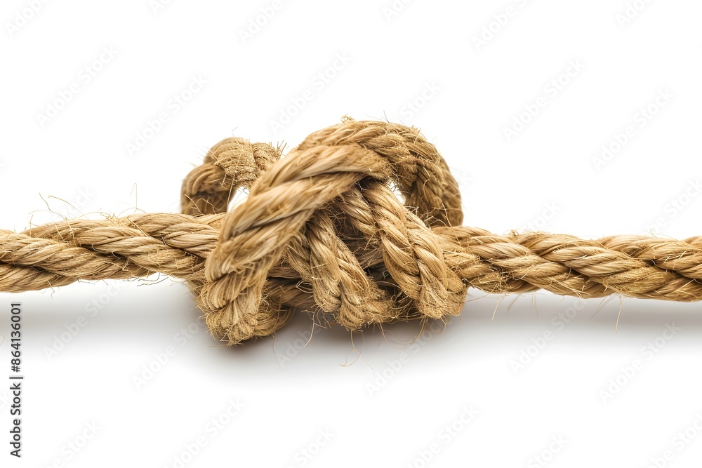 Close-Up of a Tied Knot in a Thick Rope Close-Up of a Tied Knot in a Thick Rope