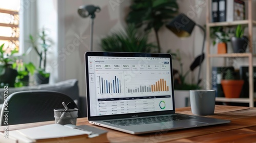 Wallpaper Mural Laptop Growth Graph Success Finance Economics Concept, Cryptocurrency Analytics Torontodigital.ca