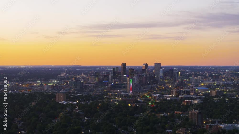 Sunrise Over Downtown Denver, Colorado. - Captured by Drone. Sunrise Over Downtown Denver, Colorado. - Captured by Drone.