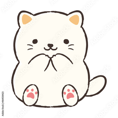 かわいい手描きの猫のイラスト