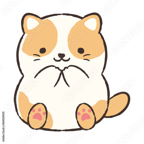 かわいい手描きの猫のイラスト