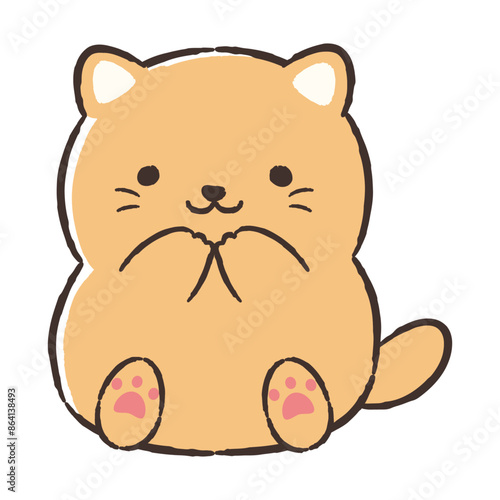 かわいい手描きの猫のイラスト