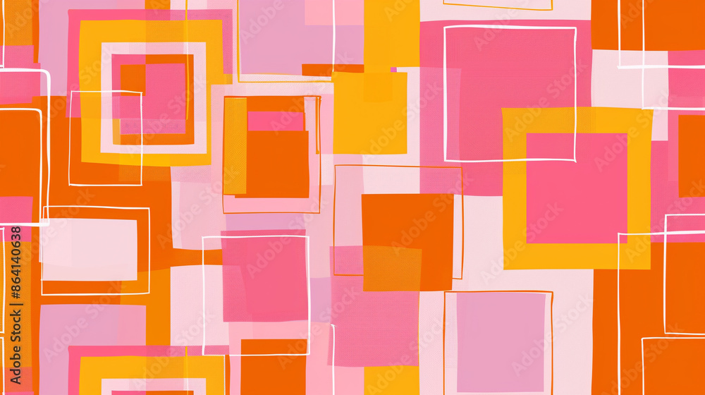 Orange and pink De Stijl Seamless Pattern Orange and pink De Stijl Seamless Pattern