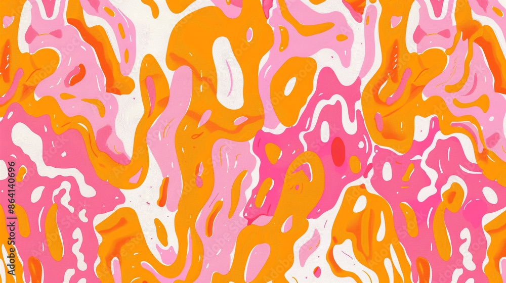 Orange and pink Fauvism Seamless Pattern Orange and pink Fauvism Seamless Pattern