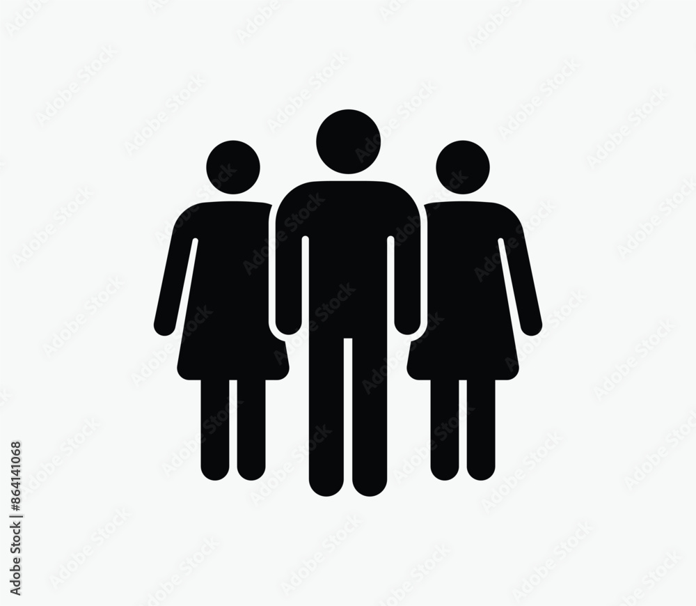 Man and women team vector silhouette icon Man and women team vector silhouette icon