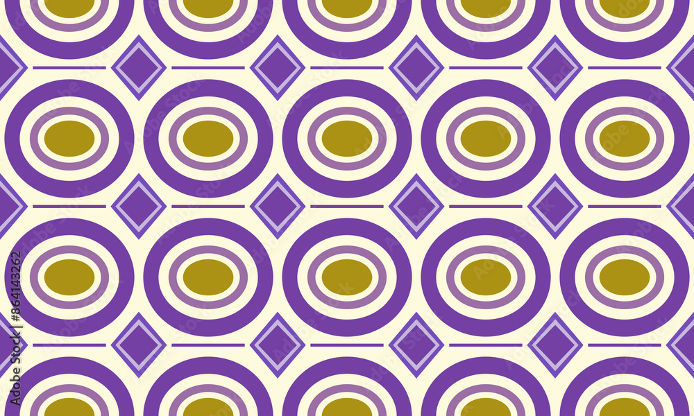 Fototapeta premium Beautiful oval shape, seamless pattern 