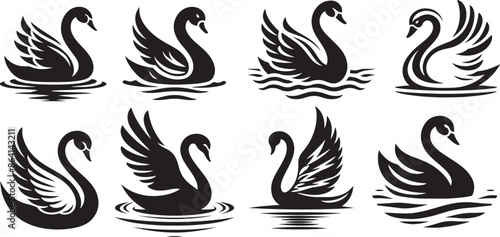 Swan Silhouette Icon Vector illustration