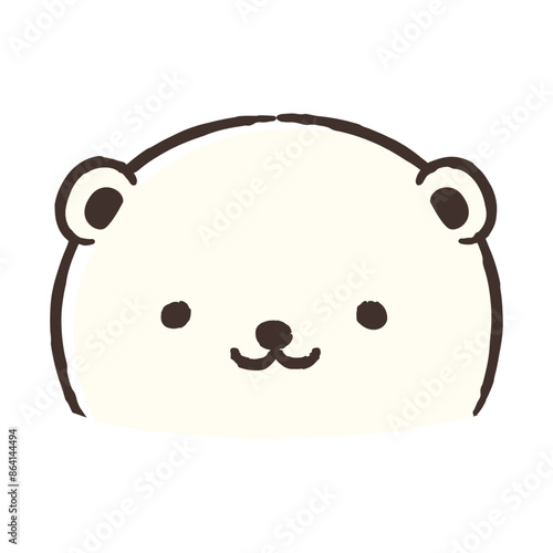 かわいい手描きのシロクマのイラスト