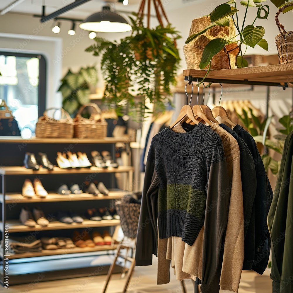 Fototapeta premium Stylish Boutique Interior with Fashionable Clothes