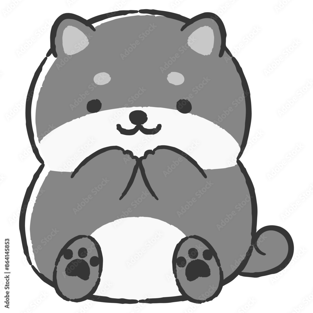 Fototapeta premium かわいい手描きの犬のイラスト