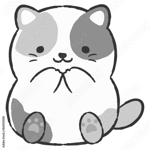 かわいい手描きの猫のイラスト