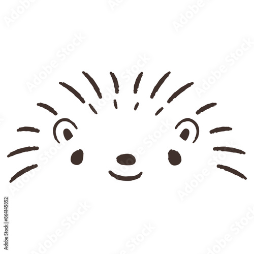 かわいい手描きのハリネズミのイラスト