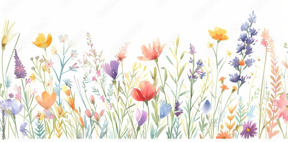 Flowers in the field. Wild field herbs with watercolor isolated elements. Wedding stationery, wallpapers, fashion, backgrounds, textures. Wildflowers. Flowers in the field. Wild field herbs with watercolor isolated elements. Wedding stationery, wallpapers, fashion, backgrounds, textures. Wildflowers.