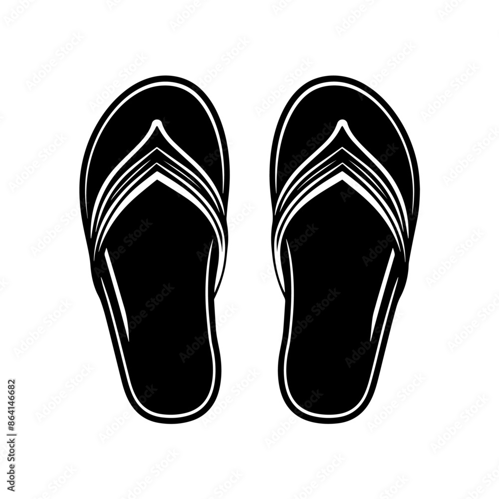 simple black slipper silhouette on white background simple black slipper silhouette on white background