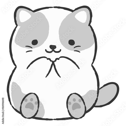 かわいい手描きの猫のイラスト