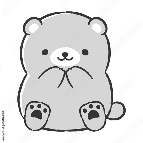 かわいい手描きのクマのイラスト