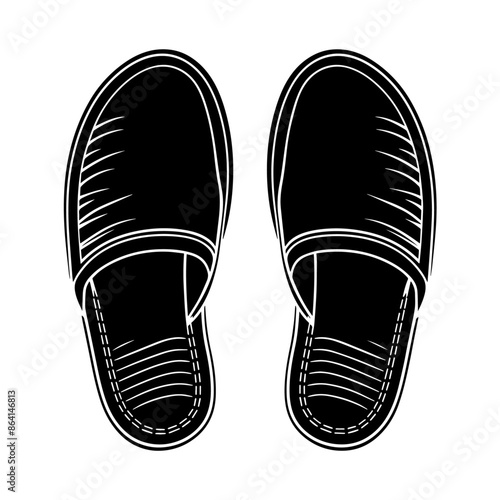simple black slipper silhouette on white background