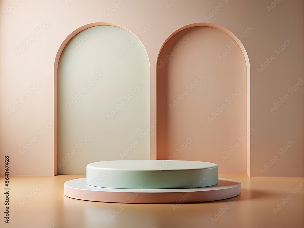 Abstract Minimalist Pastel Podium. Abstract Minimalist Pastel Podium.