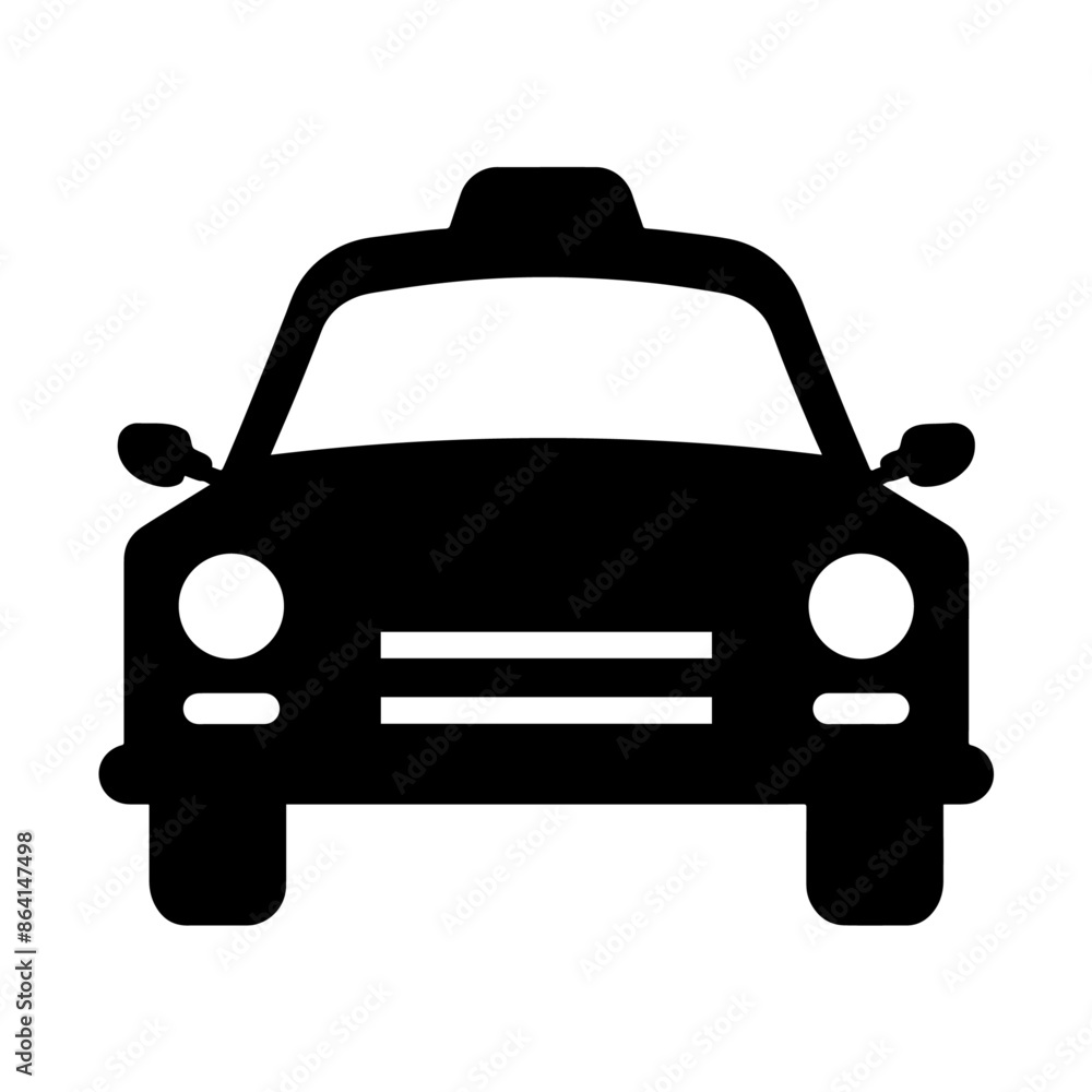 simple black taxi silhouette on white background simple black taxi silhouette on white background