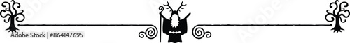 Celtic Tree and Druid Silhouette Header Graphic