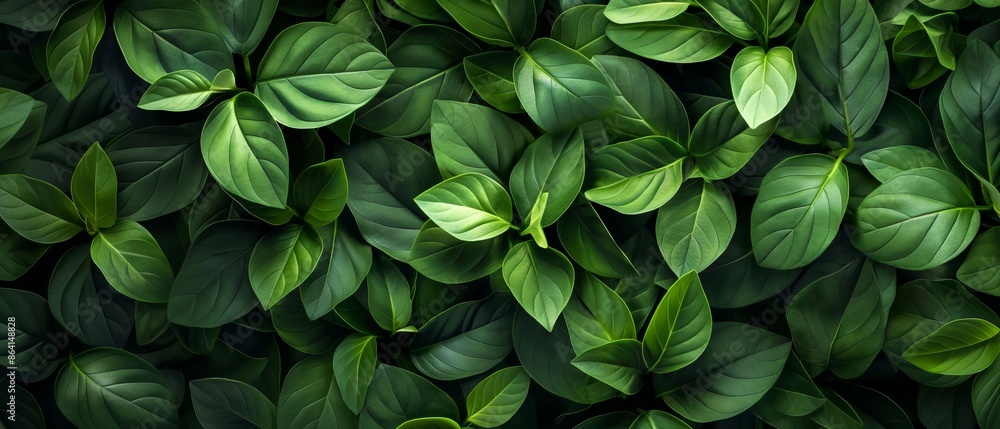 A close up of green leaves with a lush green background A close up of green leaves with a lush green background