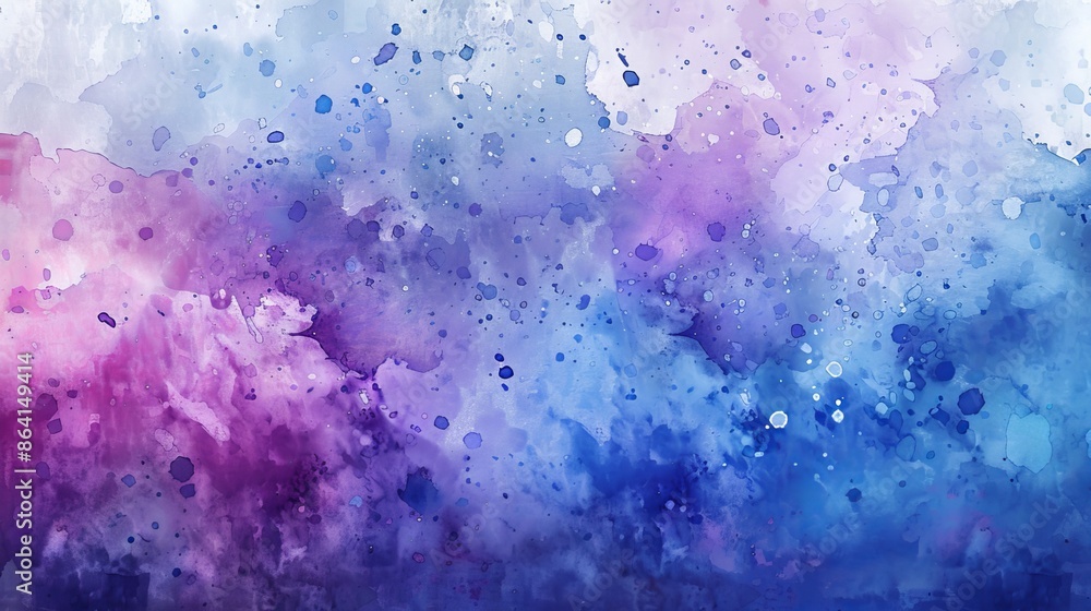 Watercolor painting with oil paints and splashes of blue teal and purple in the background Watercolor painting with oil paints and splashes of blue teal and purple in the background