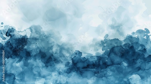 This collection of 5x7 invitation card background templates features beautiful blue watercolor wet wash splashes photo