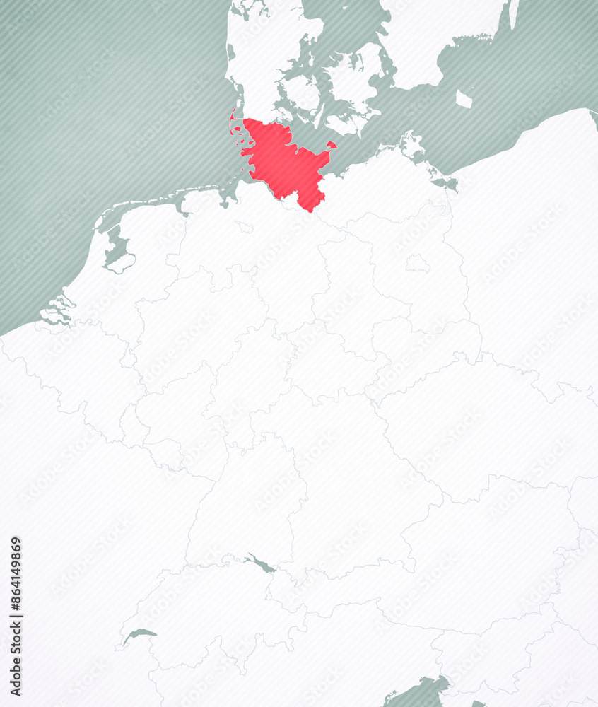 Obraz premium Map of Germany - Schleswig-Holstein