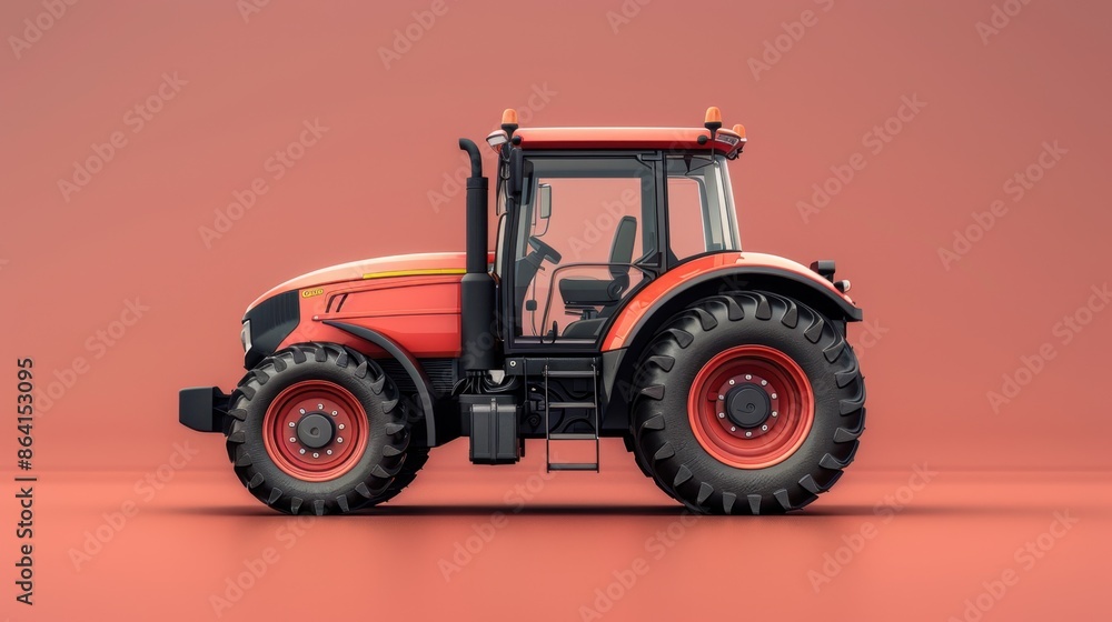 A sleek tractor sits against a simple background, showcasing its minimalist design and robust functionality. Ideal for agricultural simplicity and efficiency. A sleek tractor sits against a simple background, showcasing its minimalist design and robust functionality. Ideal for agricultural simplicity and efficiency.