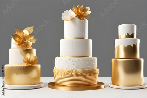Obraz na płótnie 3D gold cake w salonie
