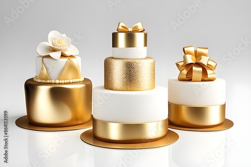 3D gold cake