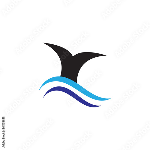 whale tail logo icon